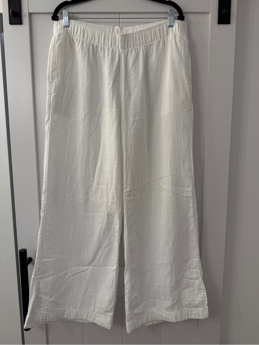 Old Navy 100% Cotton Wide-Leg White Pants Size Large